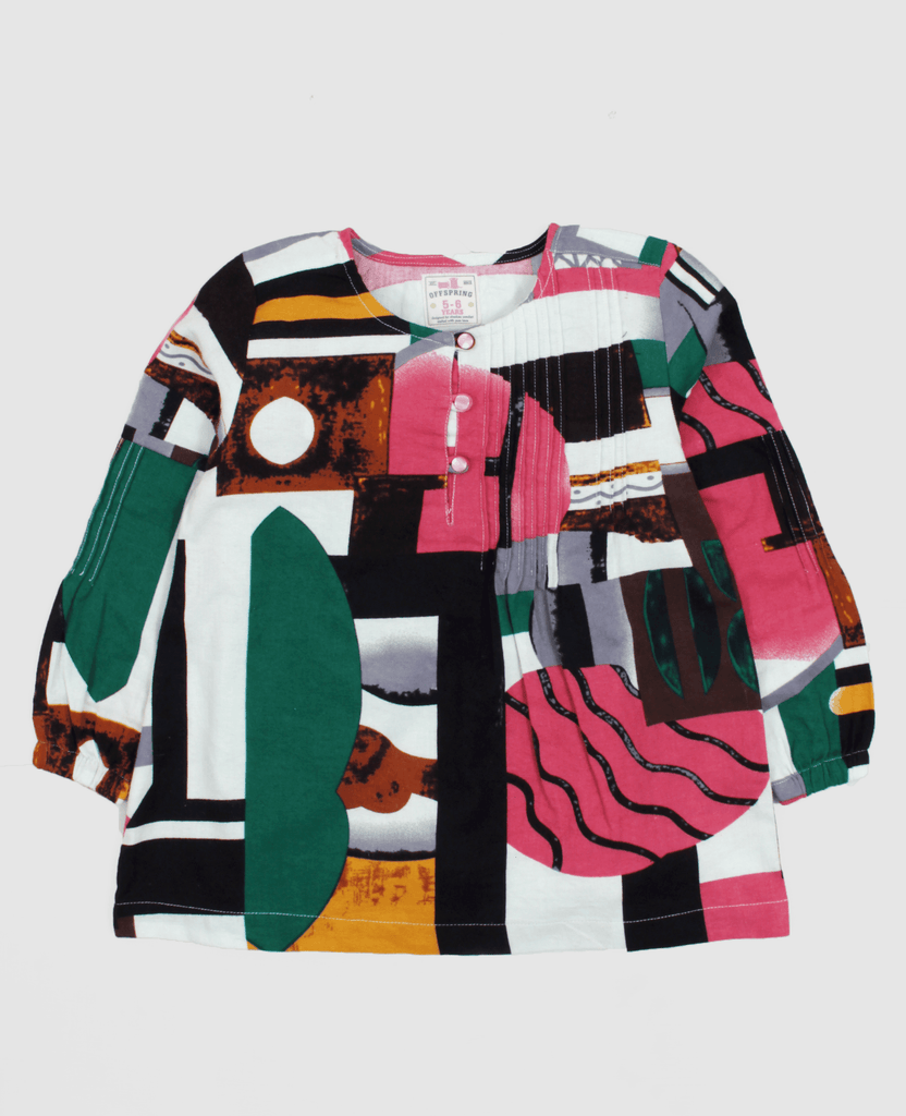 Girls L/S Printed Fusion Top - Offspring